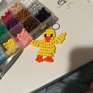 Cheerful Yellow and Orange Beaded bird